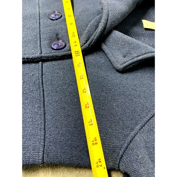 Patagonia Women's Med Navy Blue Double Breasted lined Jacket Cozy Warm Casual - Picture 6 of 15